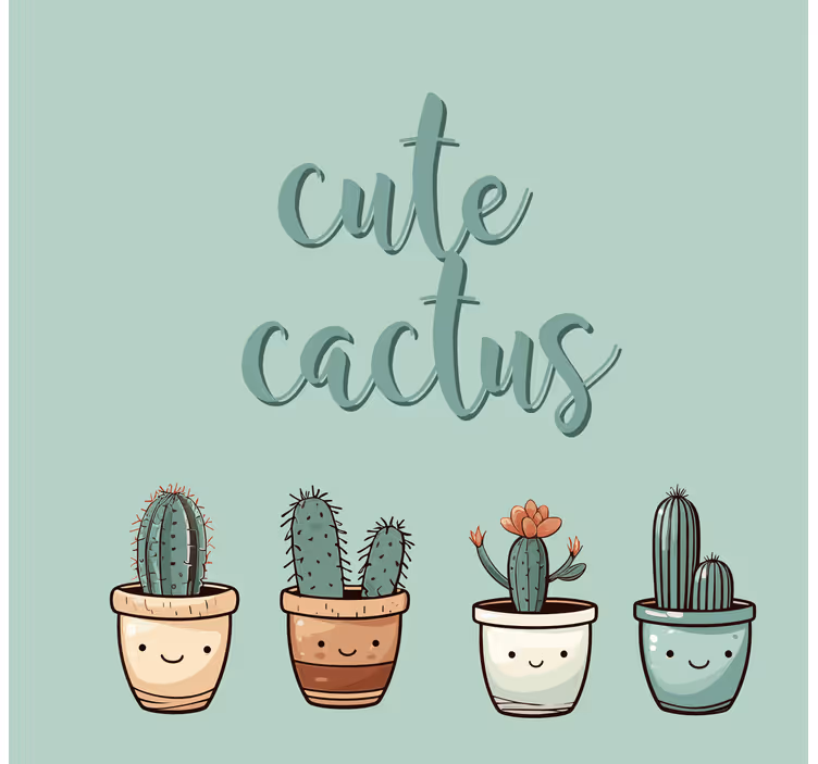 Schattige cactus  keuken rolgordijn - TenStickers