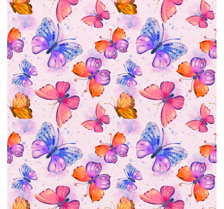 Kleurrijke aquarel Vlinder gordijnen - TenStickers