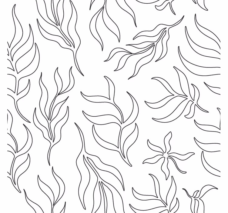 Silhouet bloemmotief Moderne raambekleding - TenStickers