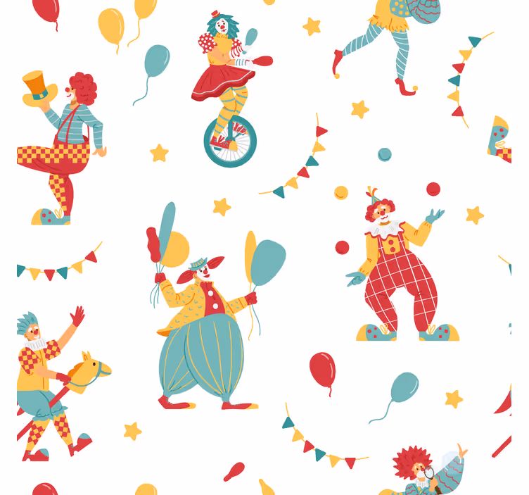 Clowns met ballonnen Grappige jaloezie - TenStickers