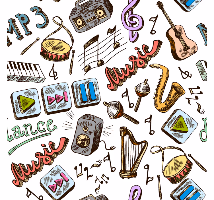 Muziek patroon Grappige jaloezie - TenStickers
