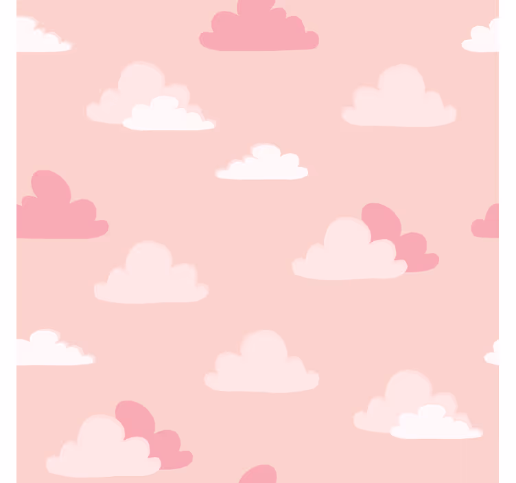 Roze en wit patroon rolgordijn wolken - TenStickers