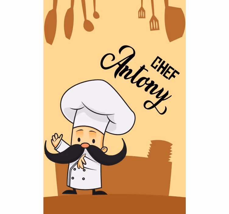 Gepersonaliseerde chef-kok keuken rolgordijn - TenStickers