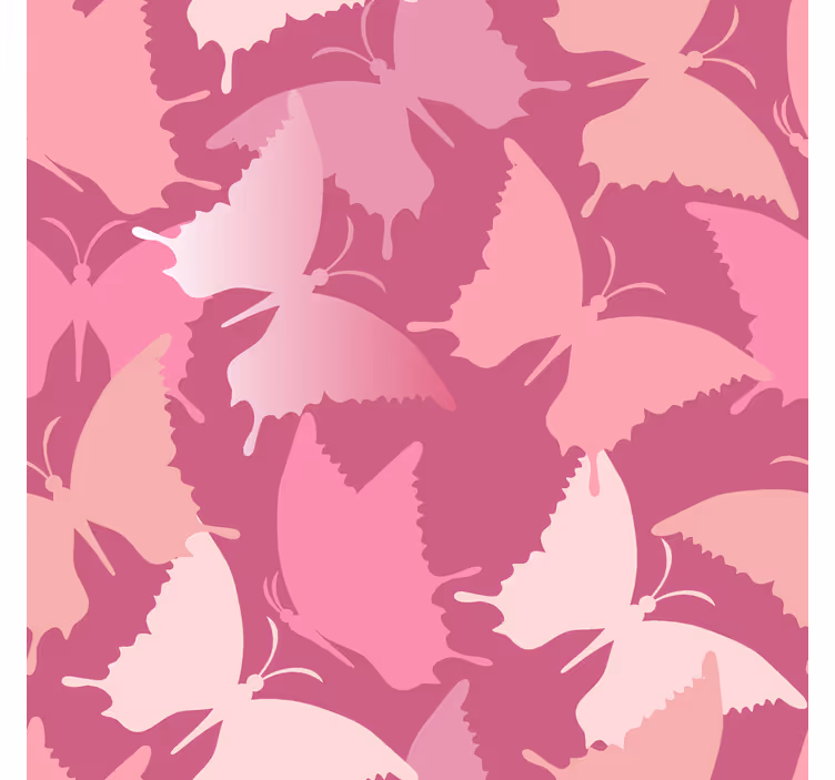 Roze achtergrond rolgordijn vlinders - TenStickers