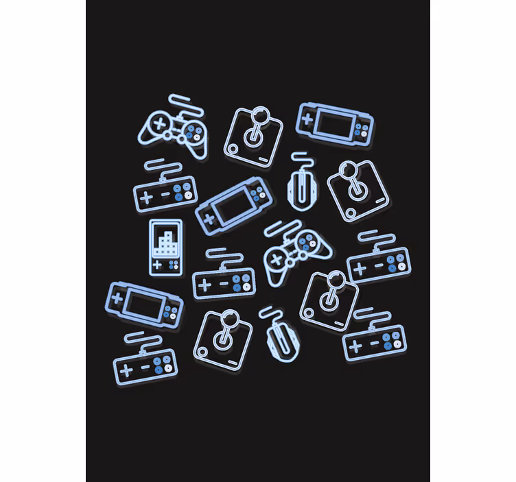 Blauwe bedieningselementen nerd rolgordijn - TenStickers