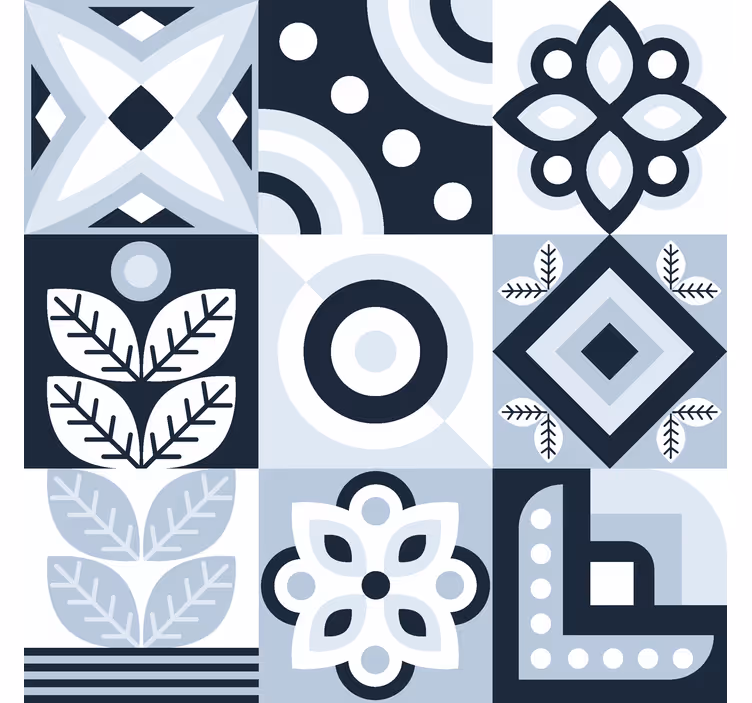 Tegels patroon Scandinavisch rolgordijn - TenStickers