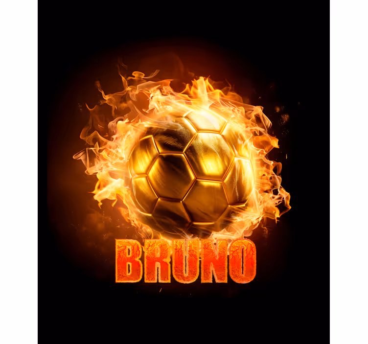 Gouden vuurbal rolgordijn voetbal - TenStickers