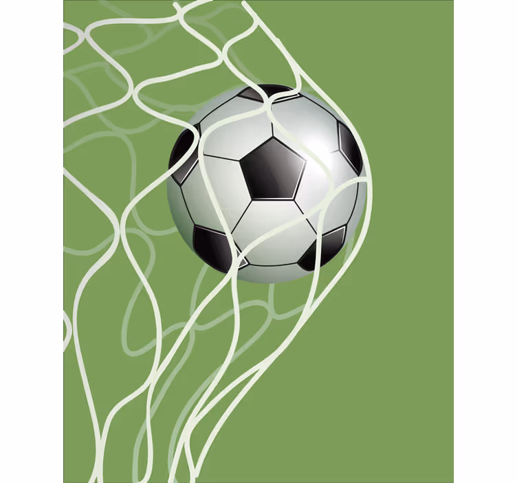 Voetbal in doel rolgordijn  - TenStickers