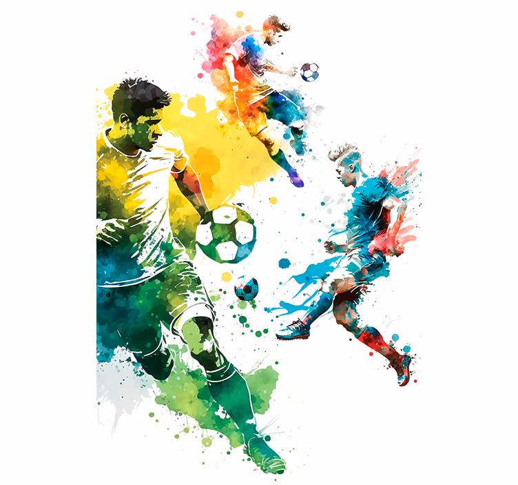 Sporten in actie rolgordijn voetbal - TenStickers