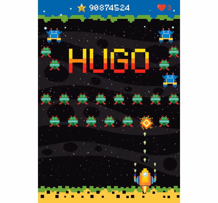 8 bits arcadescherm nerd rolgordijn - TenStickers