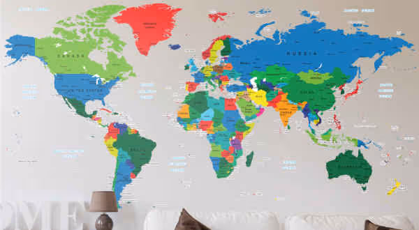 Muurstickers Wereldkaart Muurstickers Wereldkaart
