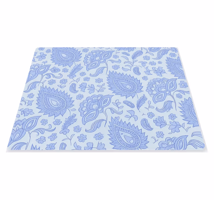 Originele placemat blauw paisley bloemenpatroon - TenStickers