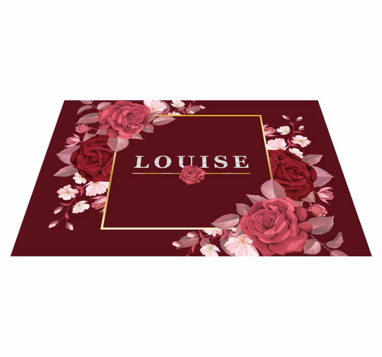 Klantgericht met rozennaam placemats - TenStickers