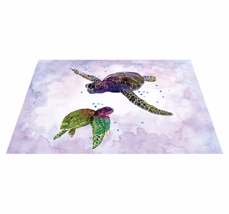 Originele placemat kleurrijke schildpadillustratie - TenStickers