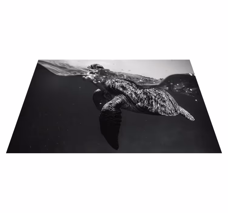 Houten placemat schildpad onderwater scène - TenStickers