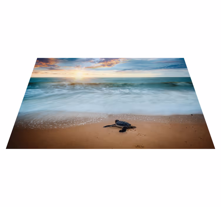 Placemat voor huis schildpad op strand - TenStickers