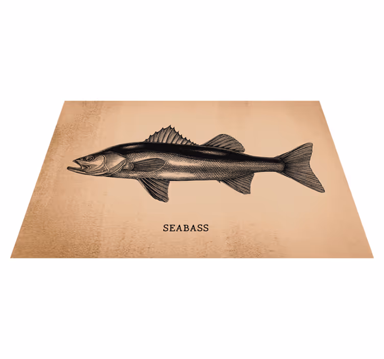Originele placemat zeebaars visillustratie - TenStickers