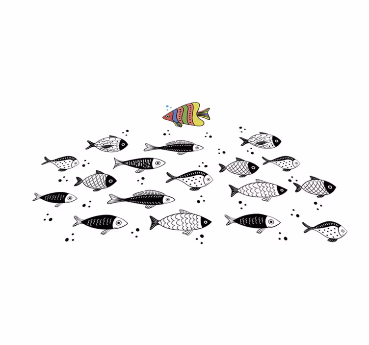 Originele placemat met kleurrijk vissenpatroon - TenStickers