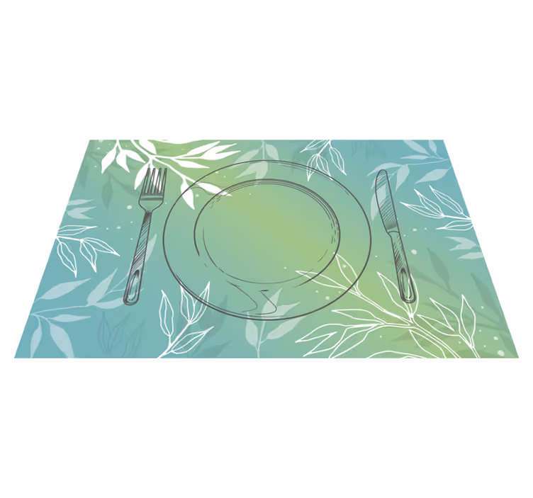 Houten placemat met bladerenpatroon basis - TenStickers