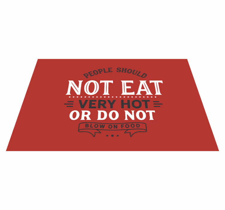Placemat met tekst instructieve eetboodschap - TenStickers