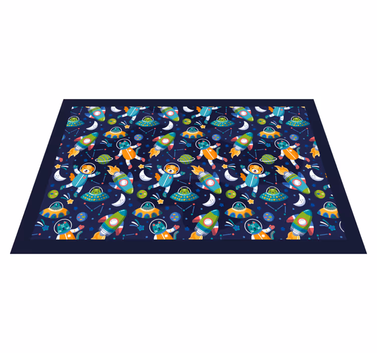 Kinder placemat kleurrijk ruimte avontuur - TenStickers