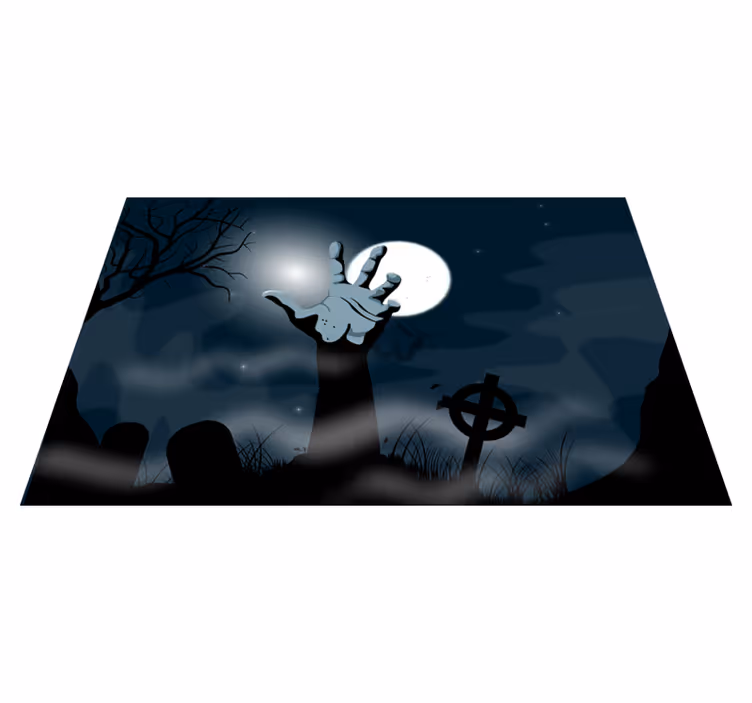 Halloween placemat spookachtige begraafplaats scene - TenStickers