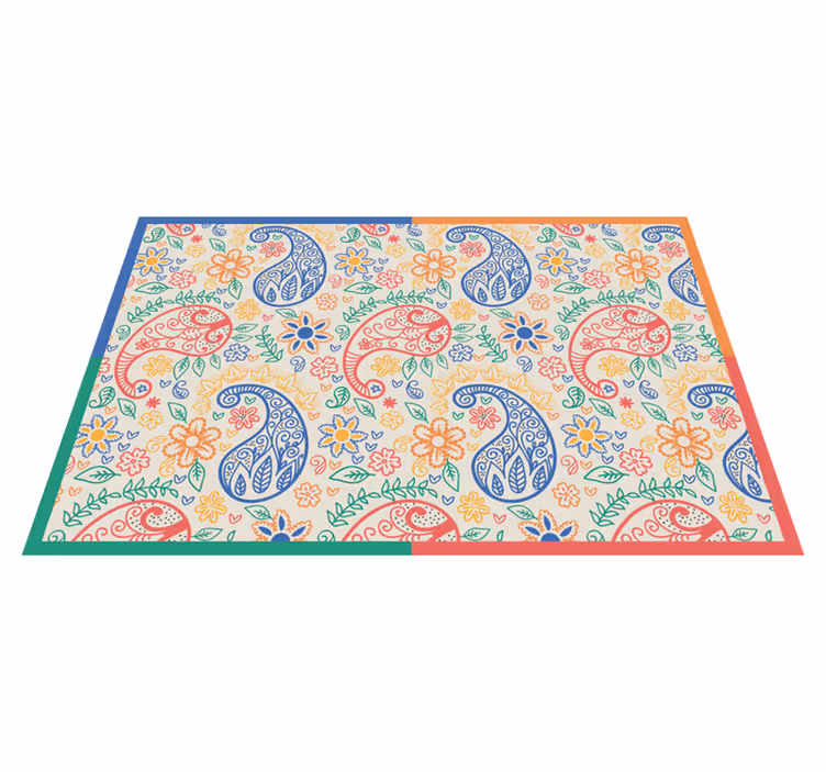 Houten placemat met kleurrijke paisleyprint - TenStickers