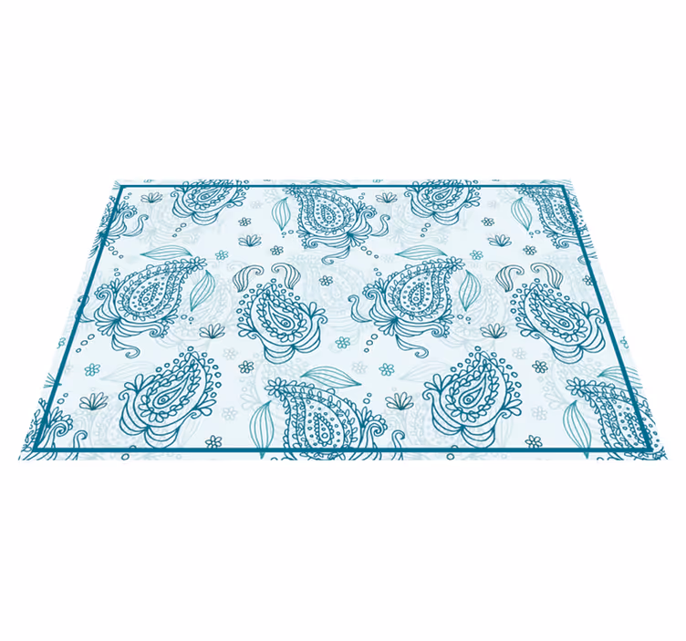Houten placemat met ingewikkeld bloemenpatroon - TenStickers