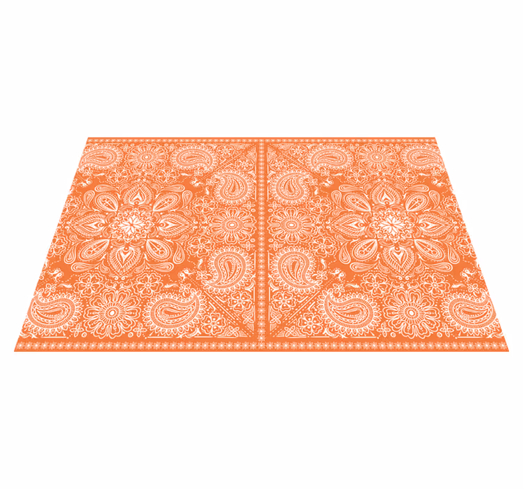 Houten placemat met ingewikkeld oranje patroon - TenStickers