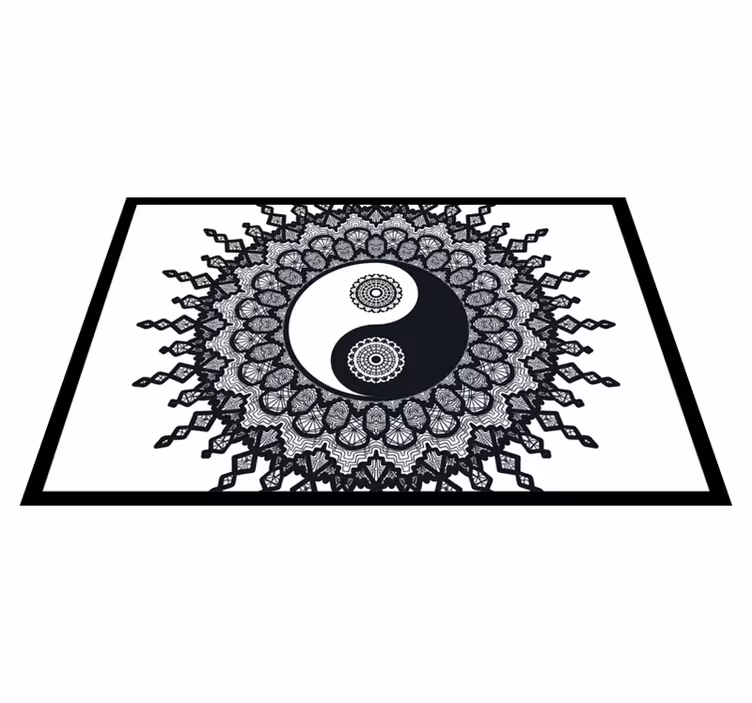Houten placemat yin yang mandala patroon - TenStickers