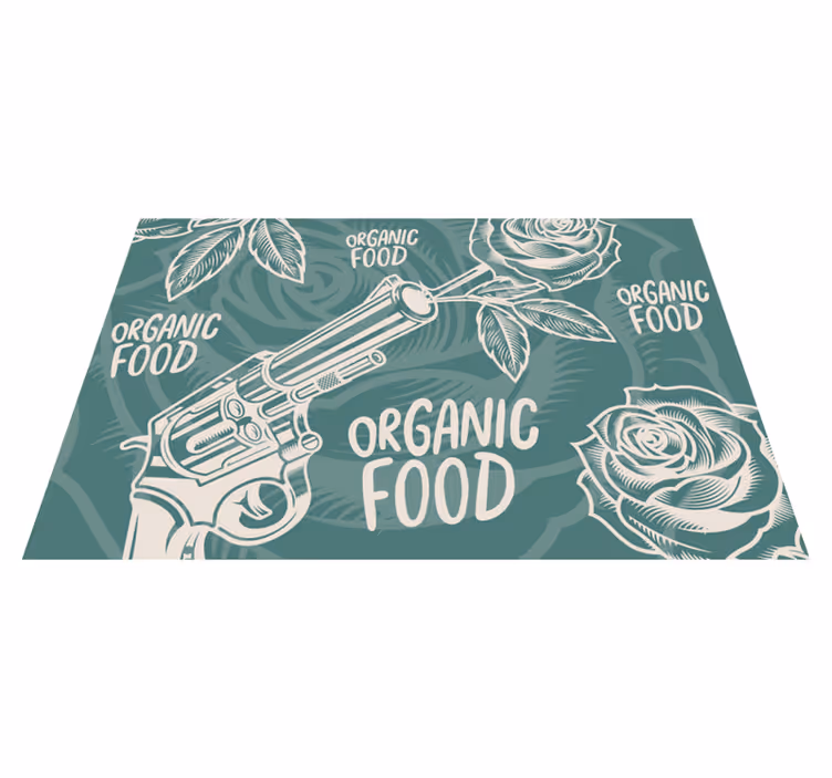 Originele placemat revolver biologisch voedsel - TenStickers