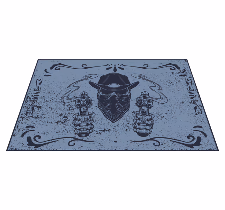 Originele placemat cowboy gezicht met wapens - TenStickers