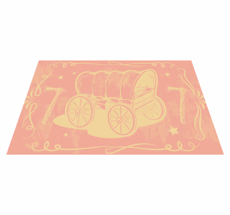 Originele placemat met vintage wagen illustratie - TenStickers