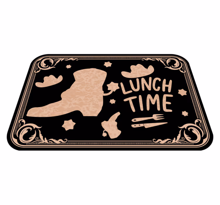 Placemat met tekst lunch tijd westerse stijl - TenStickers