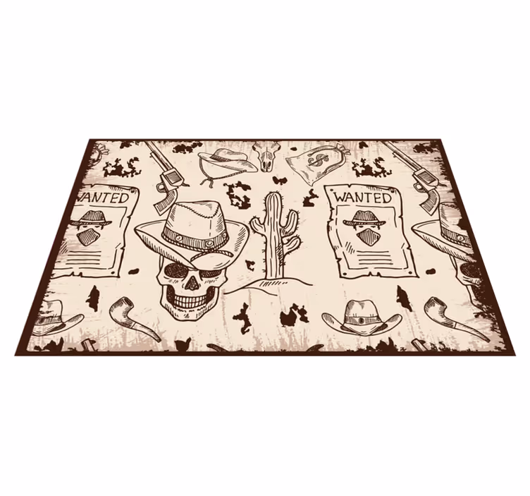 Originele placemat met schedel en cowboy thema's - TenStickers