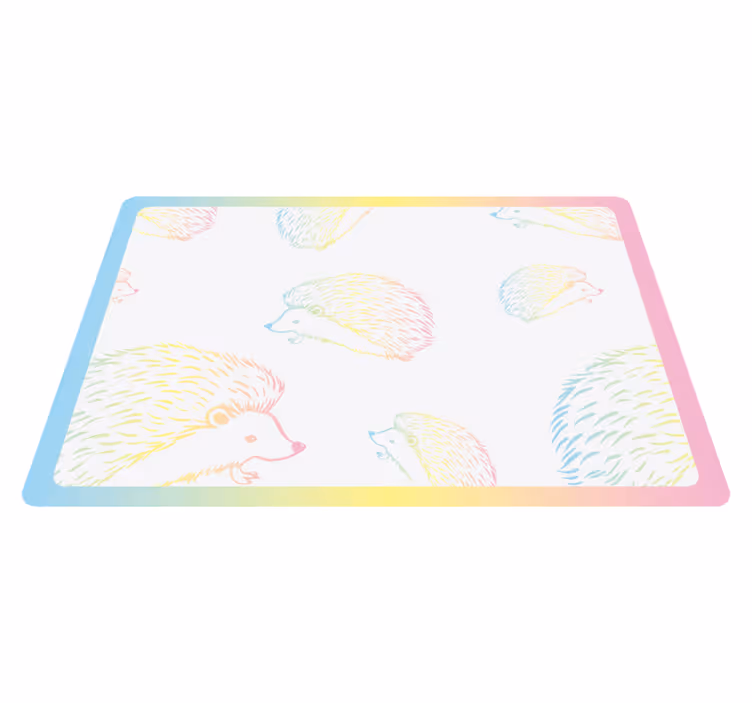 Kinder placemat met kleurrijk egeltjespatroon - TenStickers