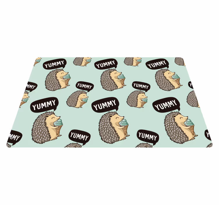 Kinder placemat gelukkige egel traktatie - TenStickers