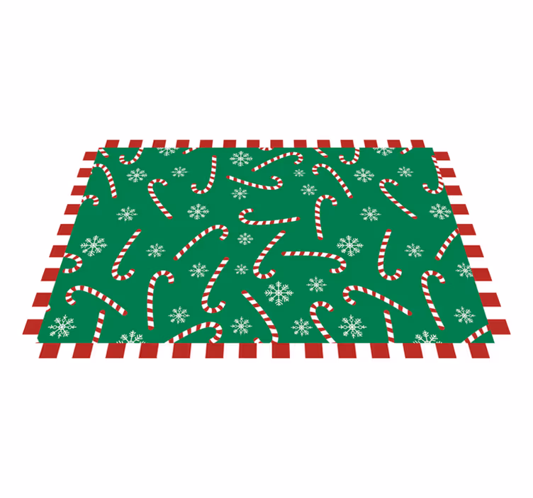 Kerstmis placemat Groene snoepriet - TenStickers