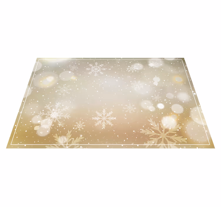 Kerstmis placemat feestelijke sneeuwvlok achtergrond - TenStickers