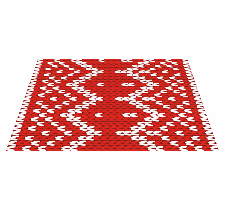 Houten placemat rood geometrisch patroon - TenStickers