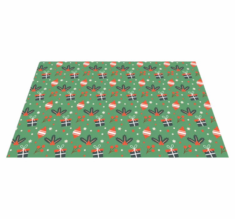 Kerstmis placemat met feestelijk ornamentenpatroon - TenStickers