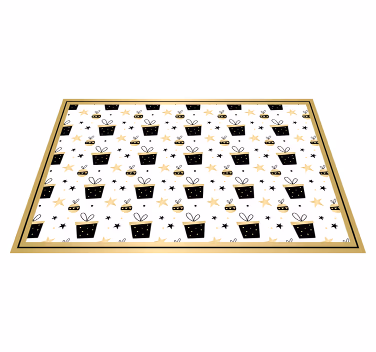 Kerstmis placemat met feestelijk cadeau patroon - TenStickers