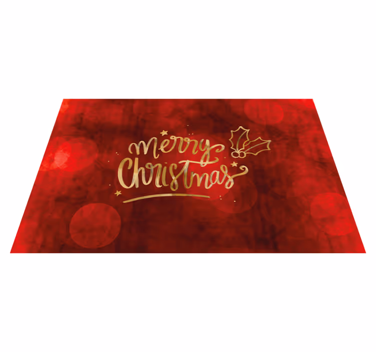 Kerstmis placemat Vrolijk kerstfeest in het rood - TenStickers