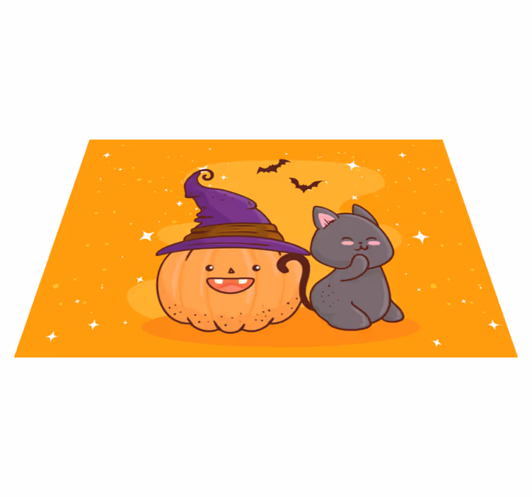 Kinder placemat Pompoen hoofd heks - TenStickers