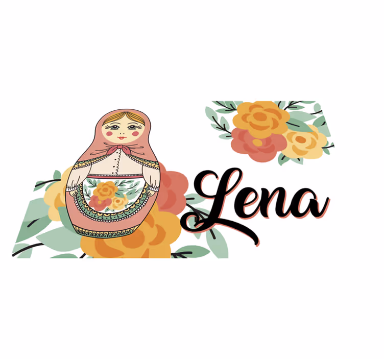 Placemat met naam matryoshka pop illustratie - TenStickers