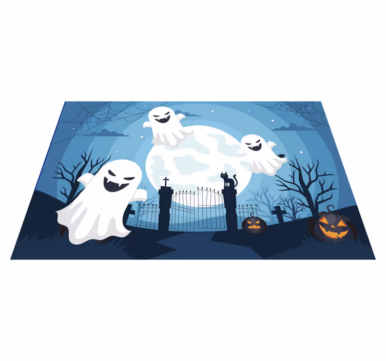 Halloween placemat betoverende spookscène - TenStickers