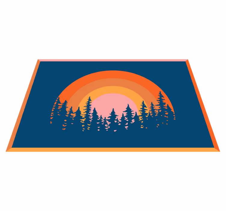 Originele placemat vrolijk regenbooglandschap - TenStickers