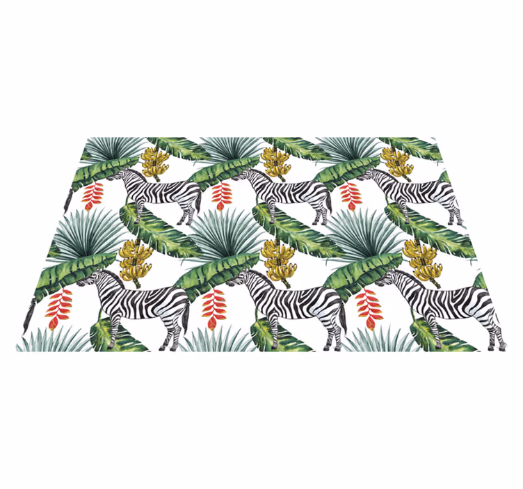 Houten placemat zebra bladpatroon - TenStickers