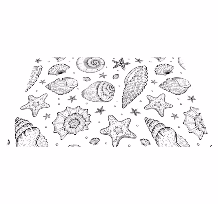 Houten placemat met schelpenmotief - TenStickers