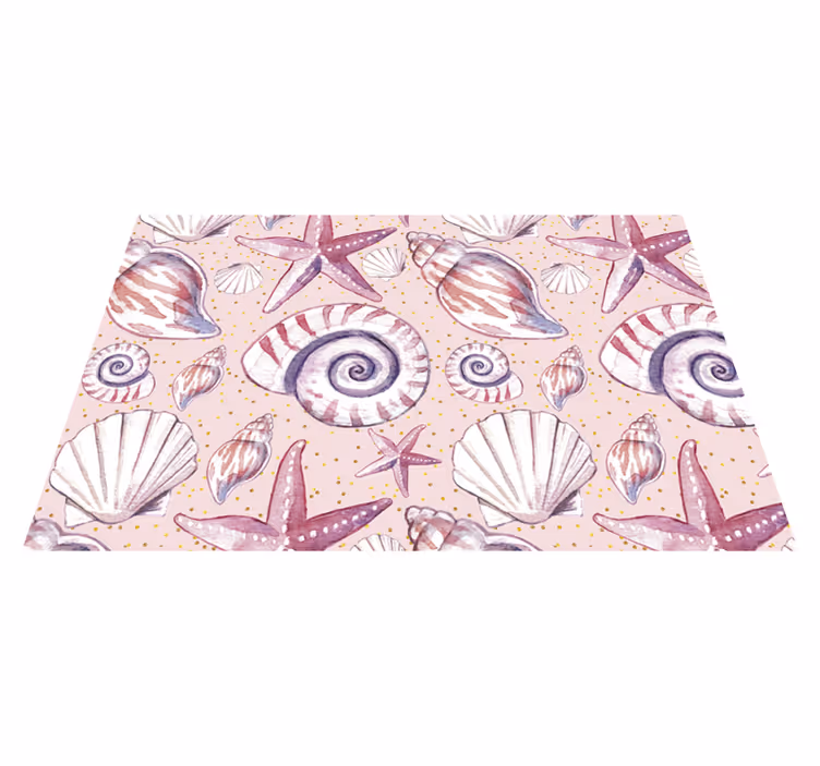 Houten placemat met schelpenprint motief - TenStickers